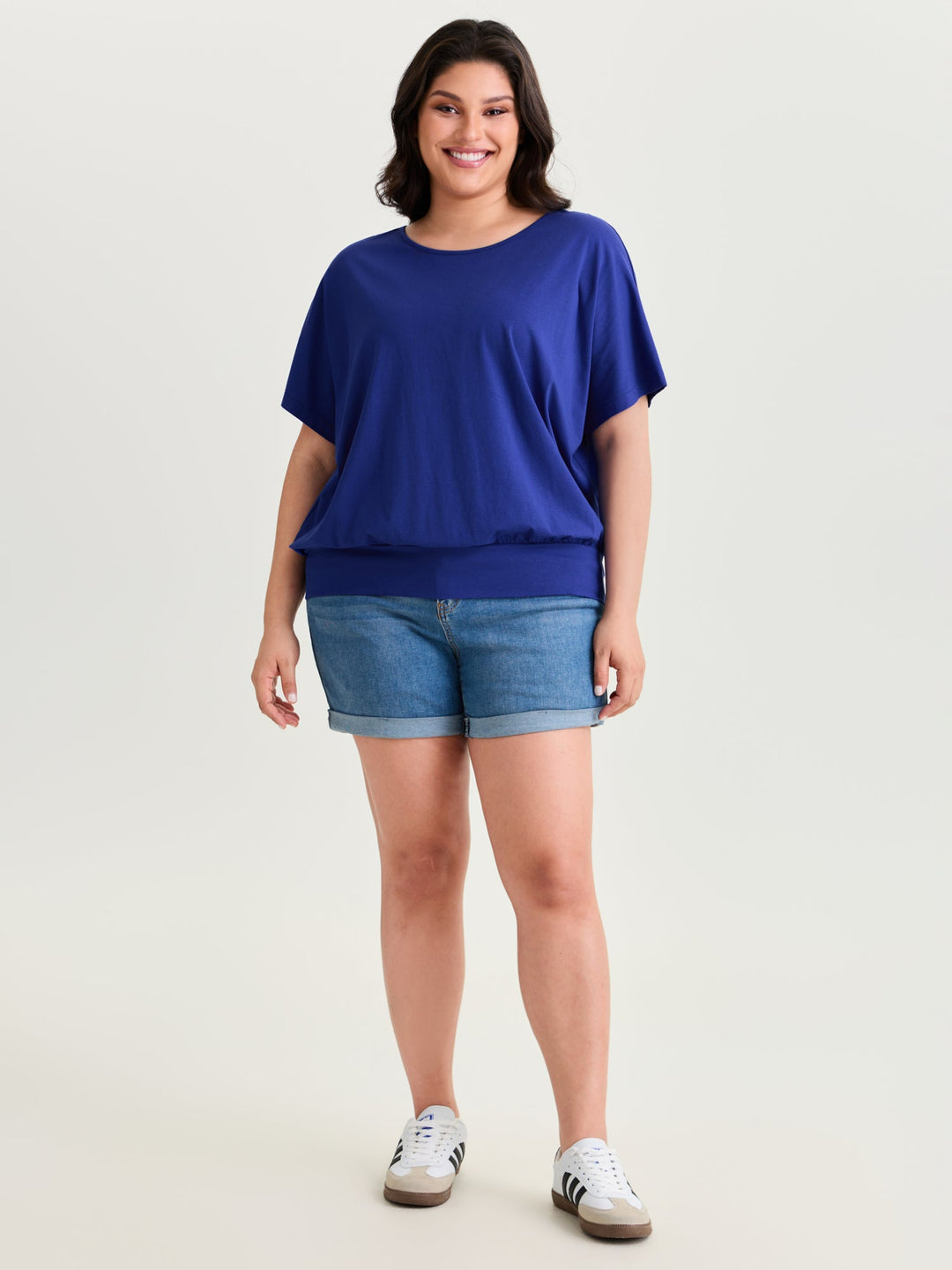 Batwing Sleeve Bubble Hem T-Shirt