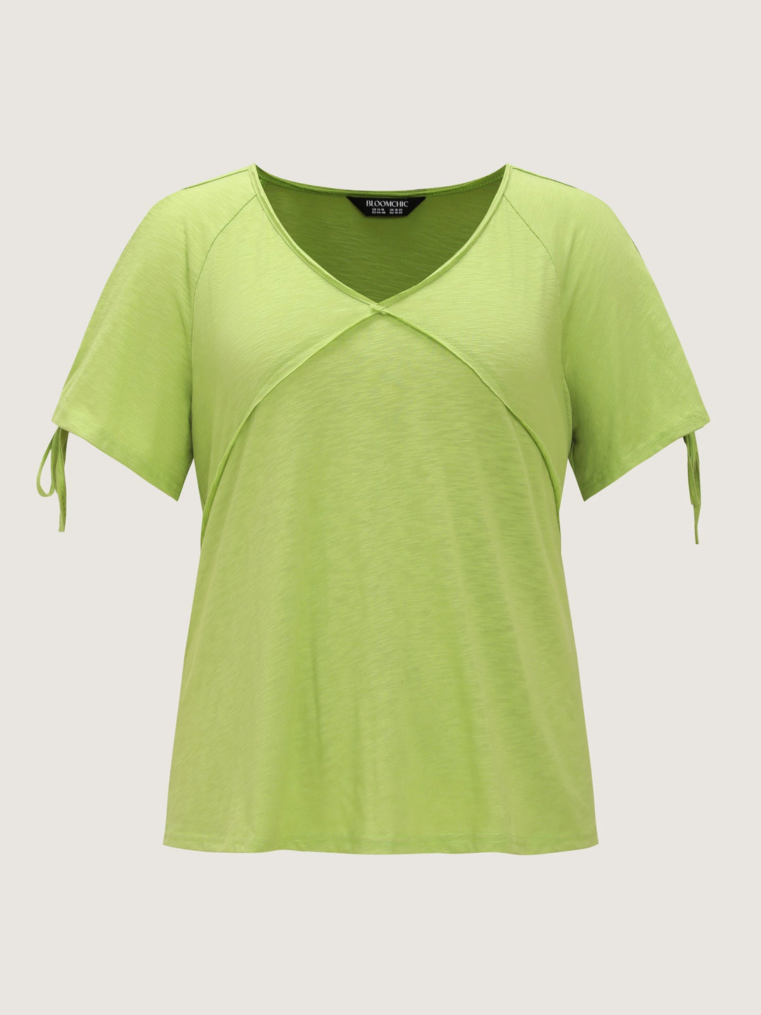 Shoulder Cut-Out Ties V-Neck T-Shirt