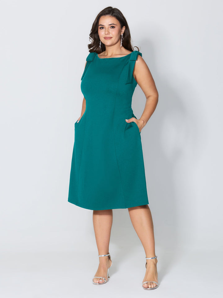 Shoulder Tie Sculpting Bodice Mini Dress