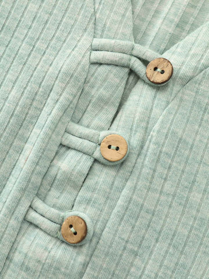 Supersoft Button Detail Plain Knit Top