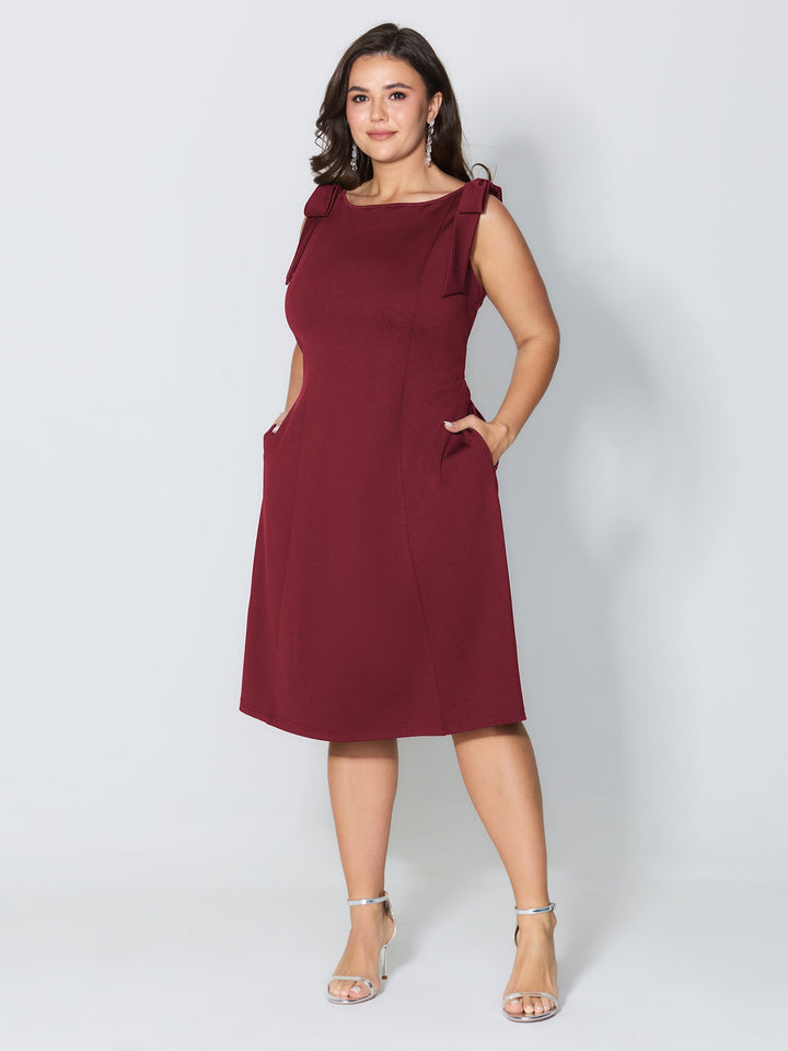 Shoulder Tie Sculpting Bodice Mini Dress