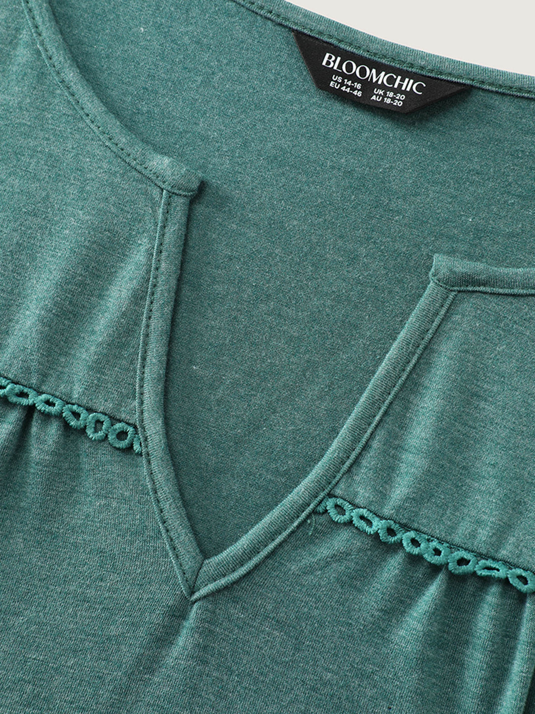 Supersoft Lace Trim Neckline Knit Top