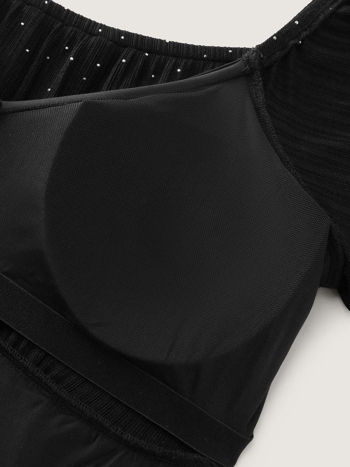 Polka Dot Built-In Bra And Panty Mini Dress