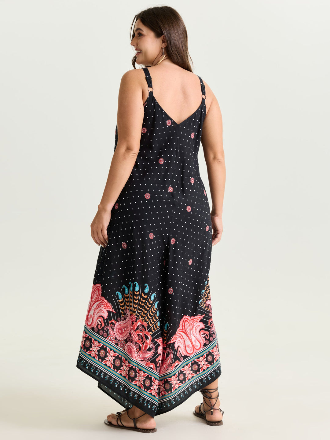 Boho Print Asymmetrical Hem Jumpsuit