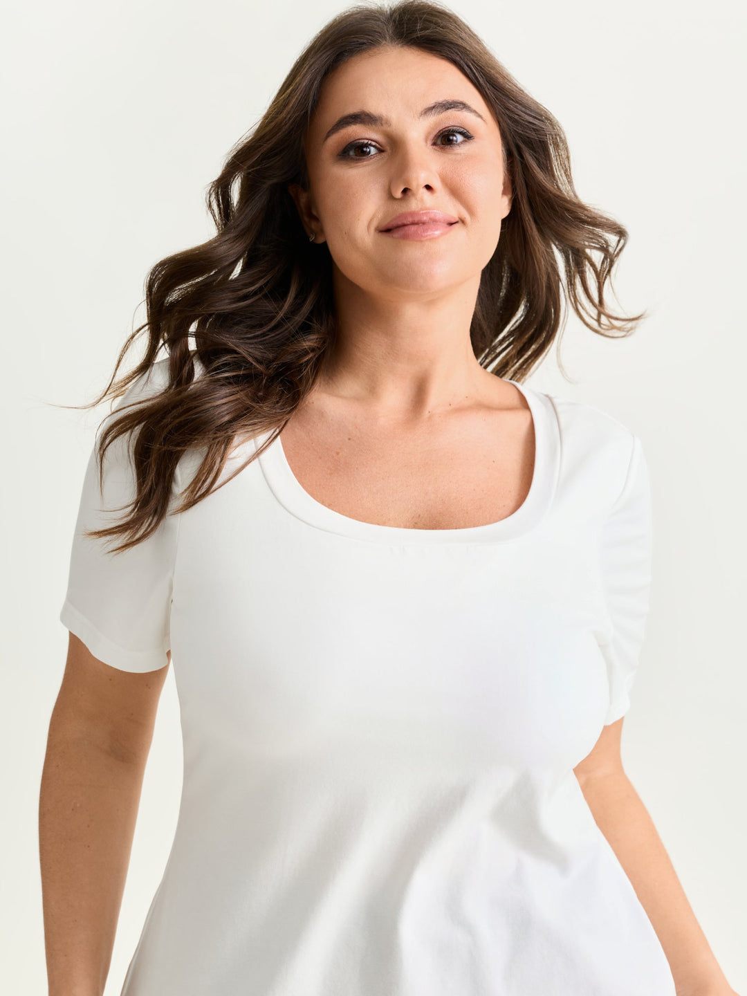 Supersoft Supportive Bra Square Neckline Fitted T-Shirt