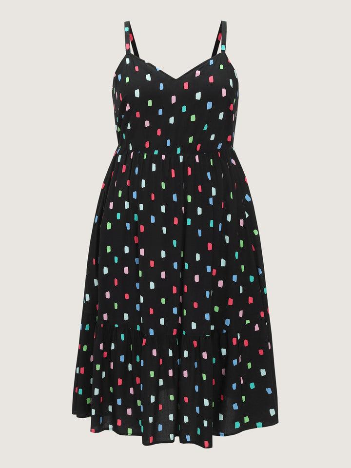 Colorful Geometric Print Cami Midi Dress