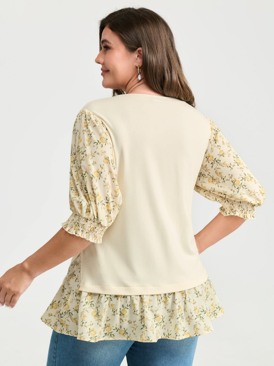 2-in-1 Floral Print Knit Top