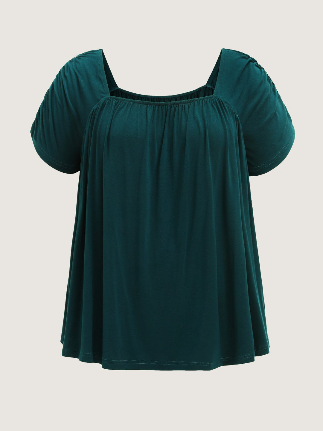 Supersoft Flowy-Fit Pleated Plain T-Shirt