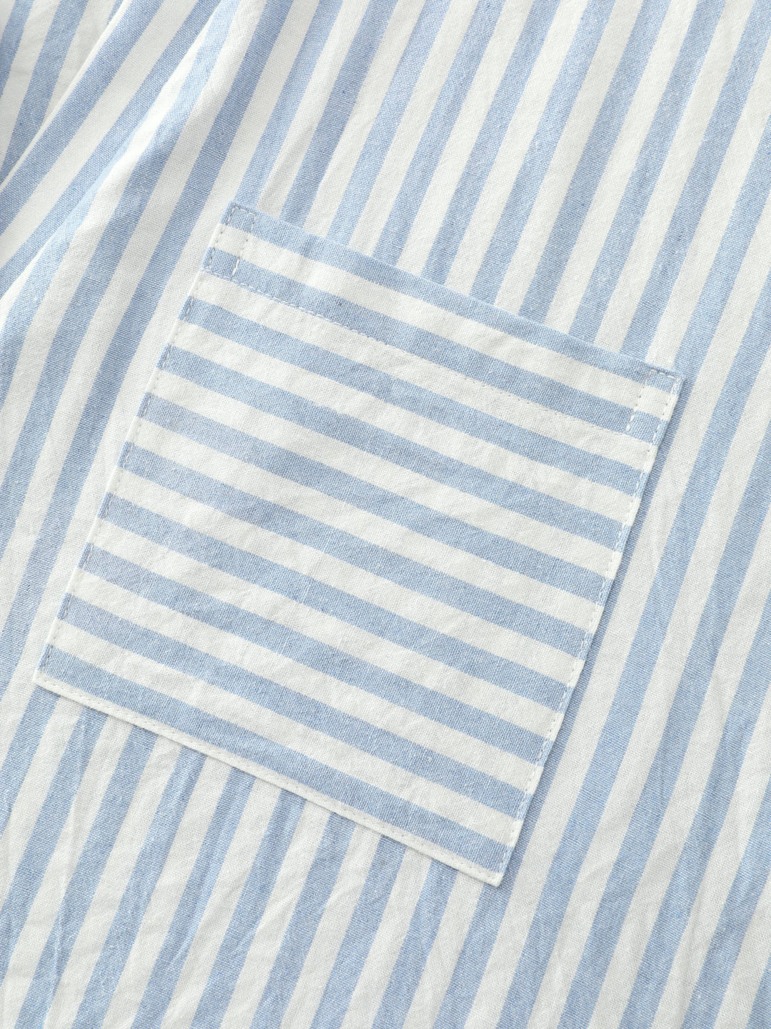 Cotton Striped Print Pockets Curvy Fit Blouse
