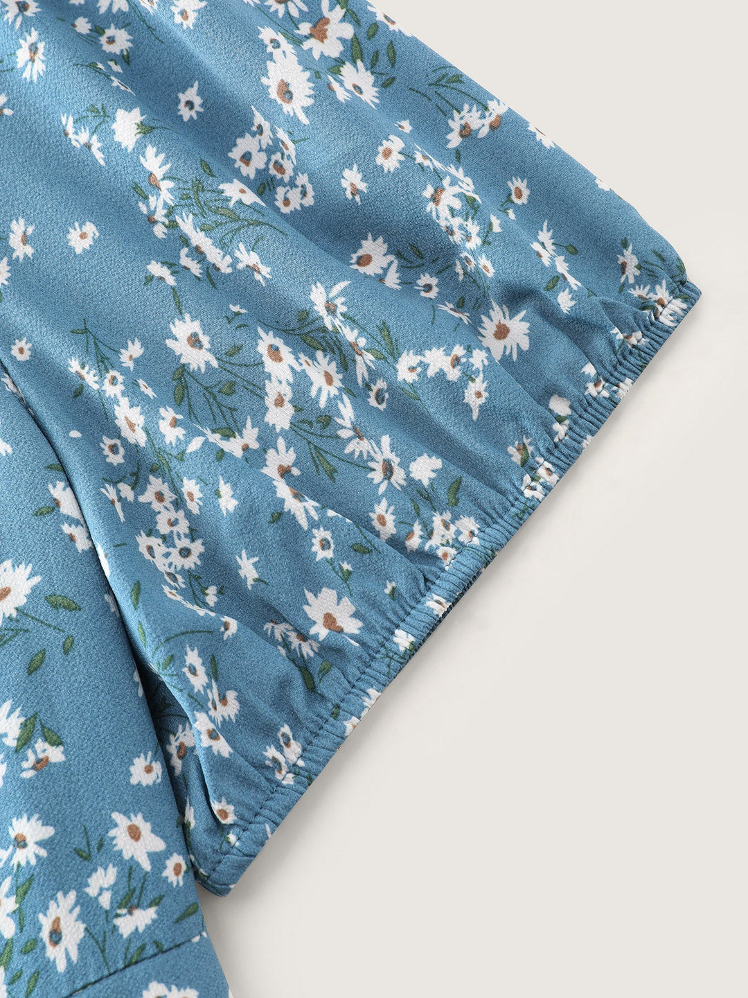 Floral Print Ruched Adjustable Drawstring Hem Midi Dress