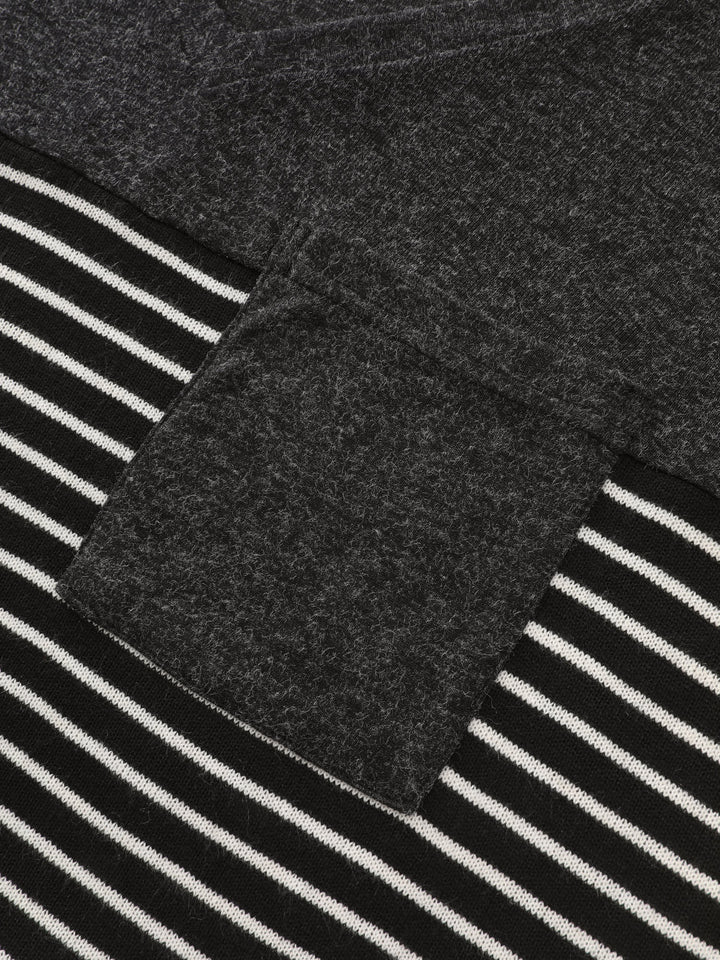 Supersoft Monochrome Stripe Print T-Shirt