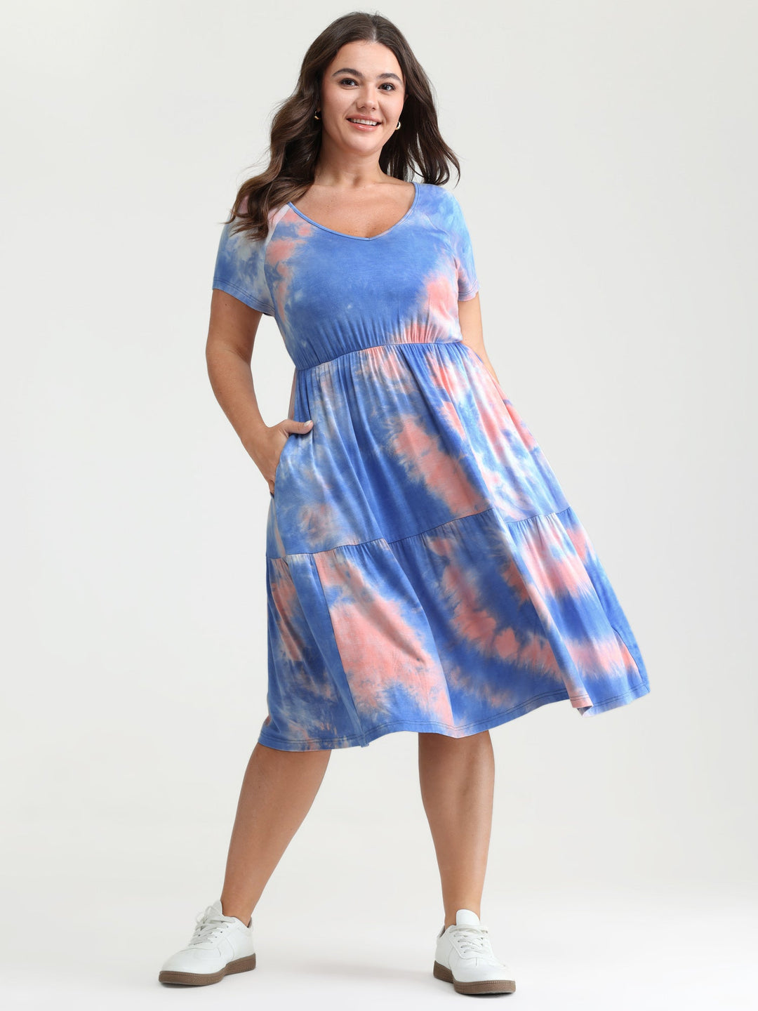 Supersoft Tie-Dye Pockets Midi Dress