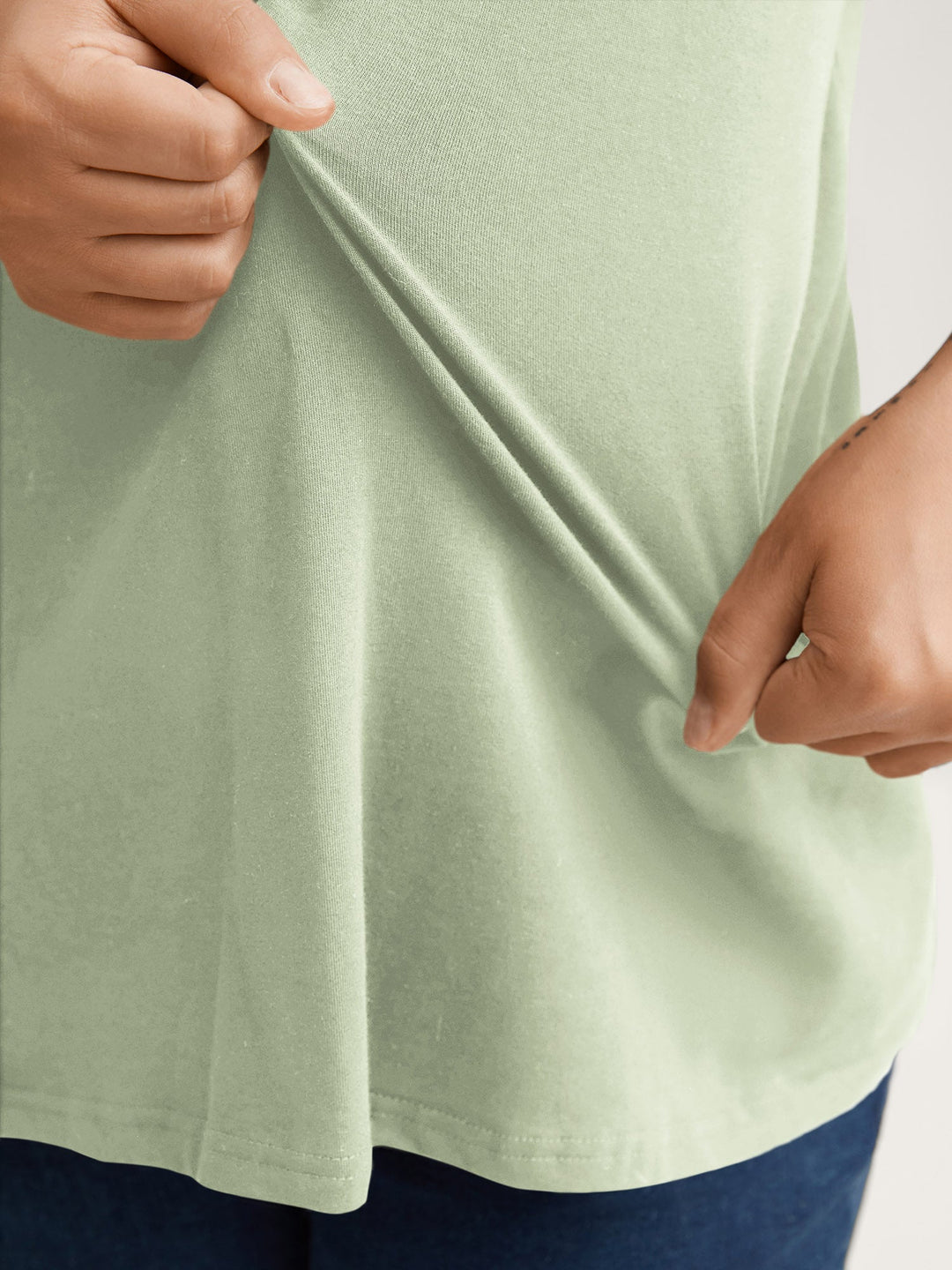 Cotton V Neck Plain Basic T-shirt