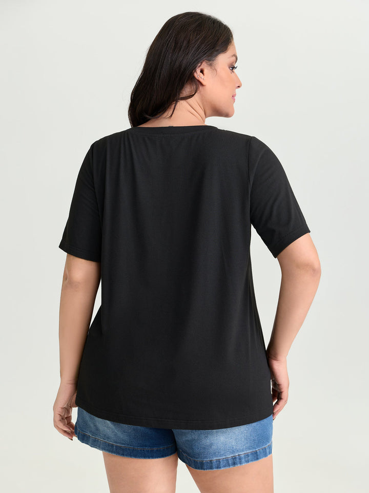 Supersoft Vibrant Love Print Stretchy Fit T-Shirt