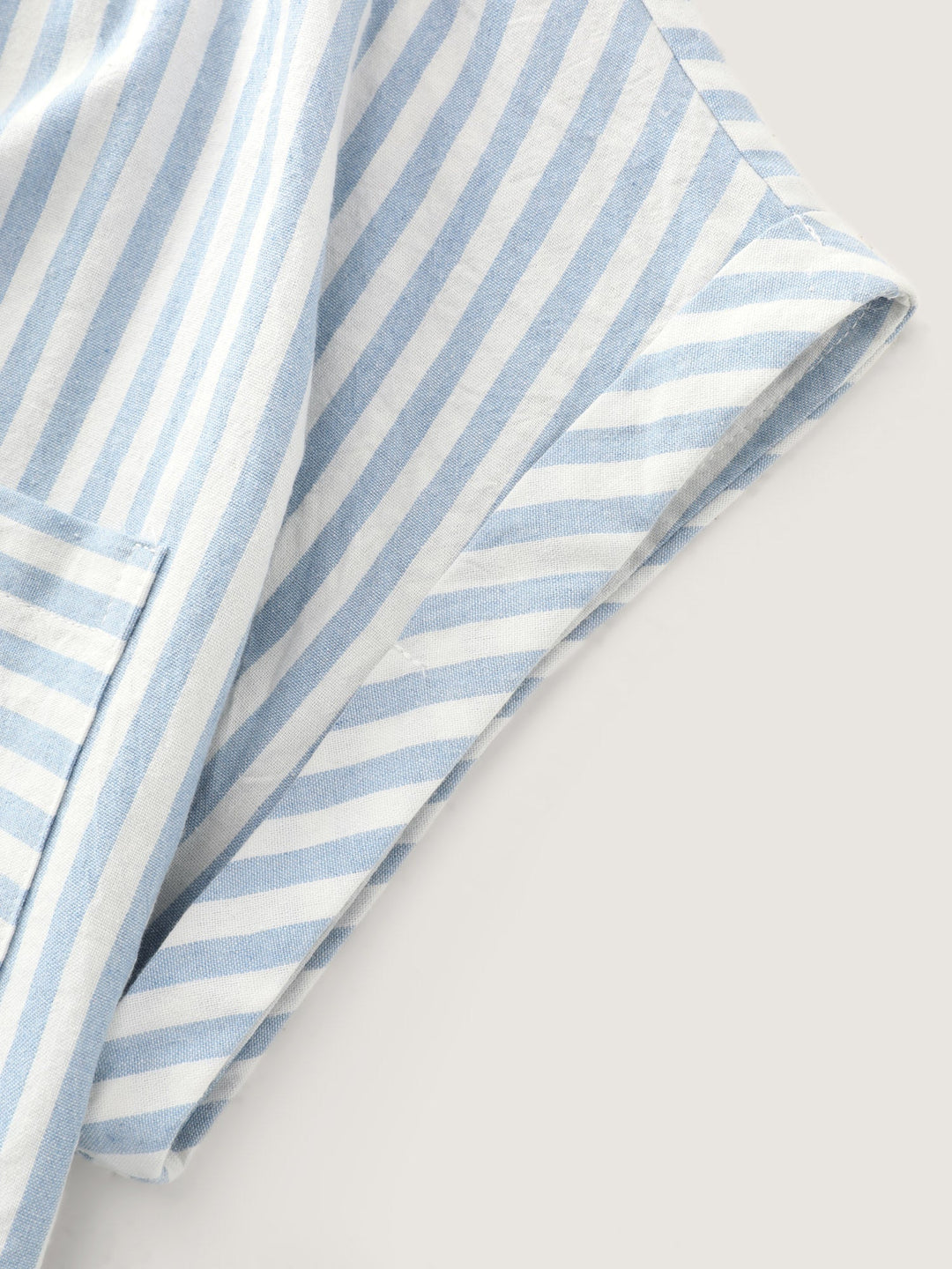 Cotton Striped Print Pockets Curvy Fit Blouse