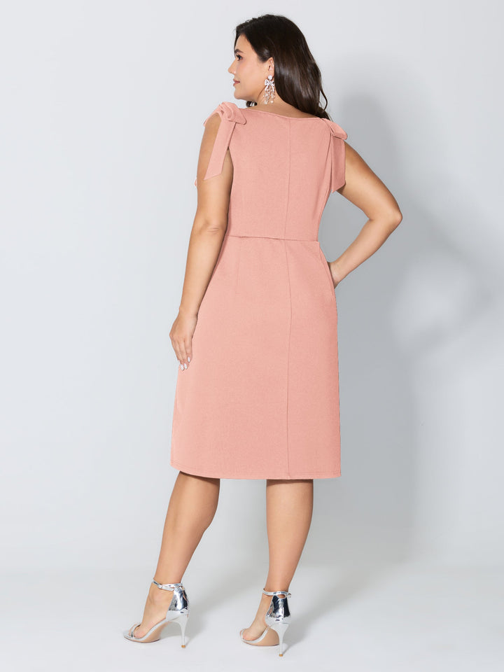 Shoulder Tie Sculpting Bodice Mini Dress