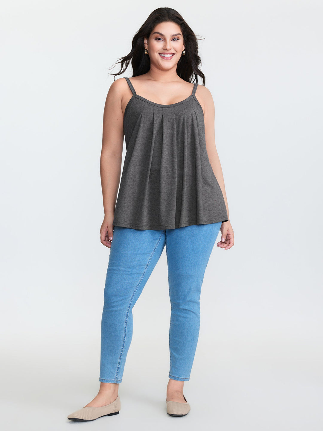 Supersoft Stretchy Pleated Tank Top