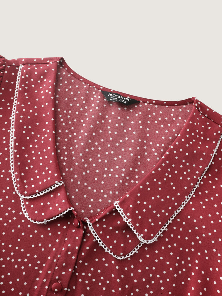 Doll Collar Retro Polka Dots Blouse
