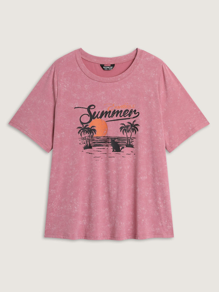 Summer-Ready Print Snowflake Effect T-Shirt