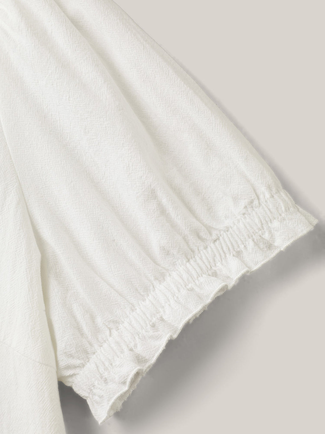 Pure Cotton Ruffled Puffy Sleeve Blouse