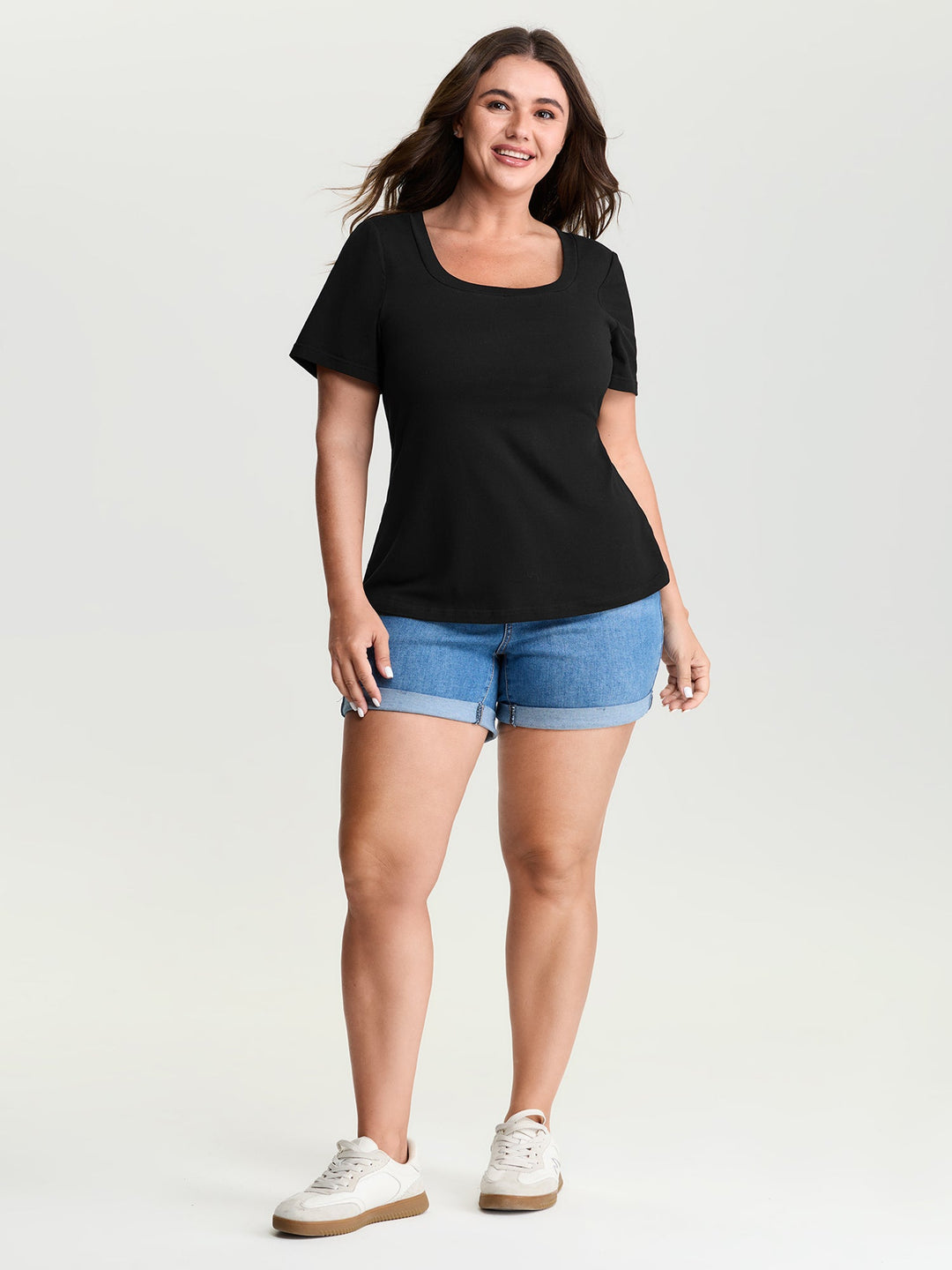 Supersoft Supportive Bra Square Neckline Fitted T-Shirt
