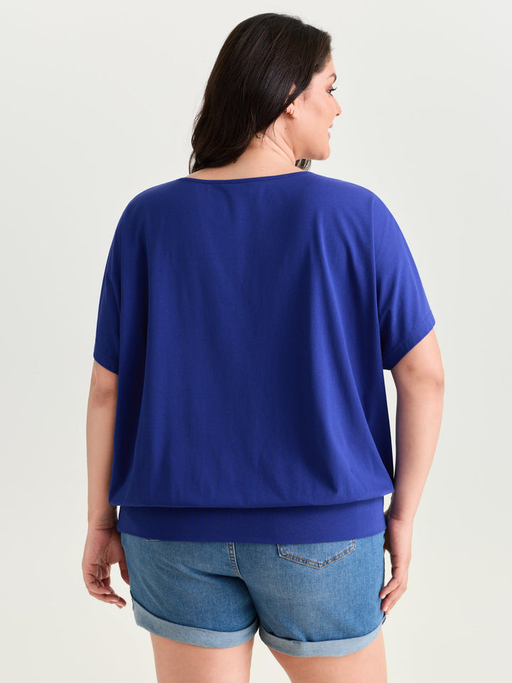Batwing Sleeve Bubble Hem T-Shirt