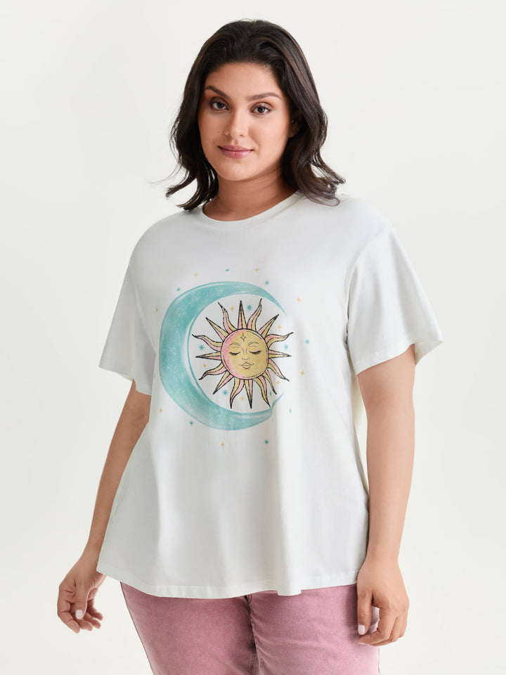Pure Cotton Outerspace Print T-Shirt