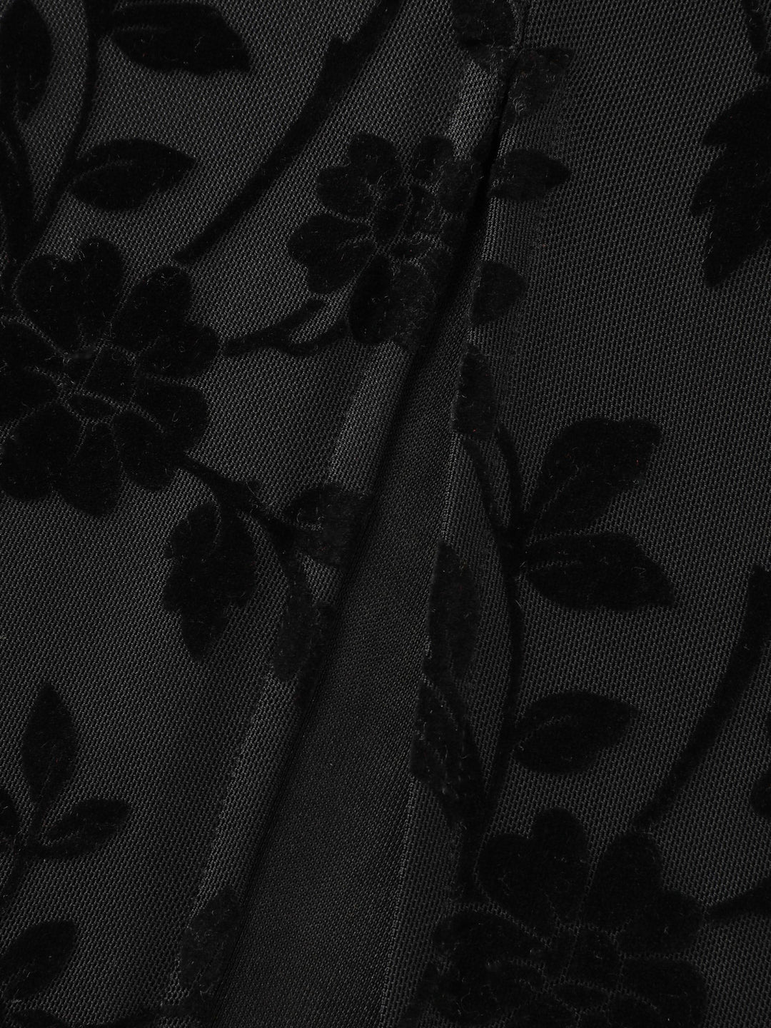 Floral Textured Jacquard Slit Hem Maxi Dress