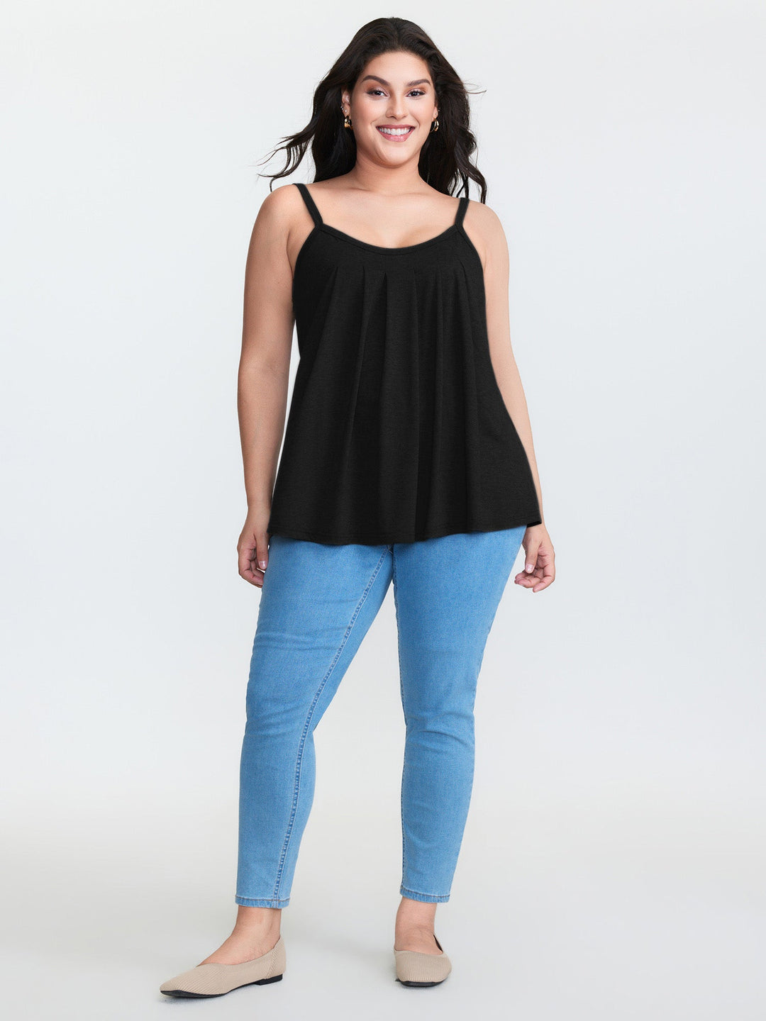 Supersoft Stretchy Pleated Tank Top