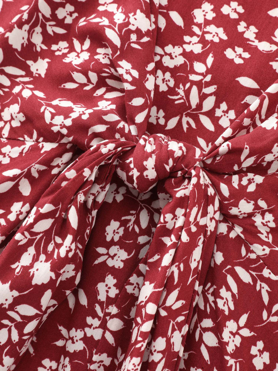 Floral Print Knotted Front Blouse