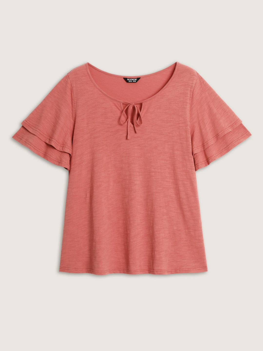 Pure Cotton Stretchy Layered Sleeve T-Shirt