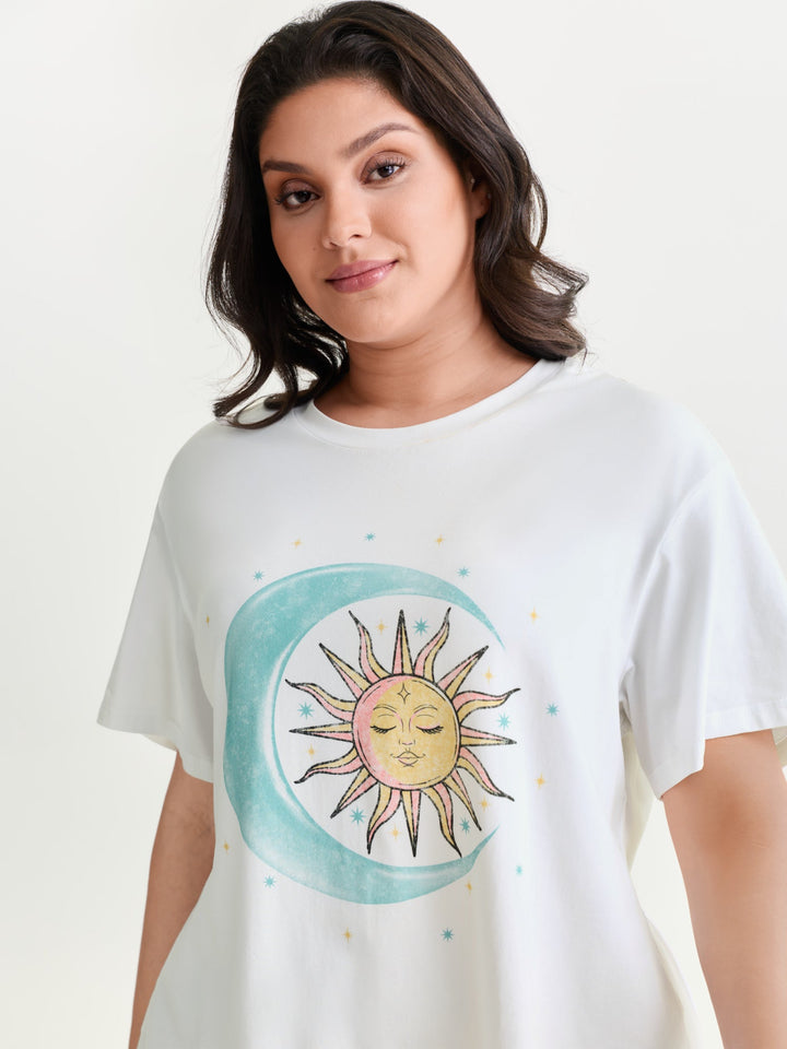 Pure Cotton Outerspace Print T-Shirt