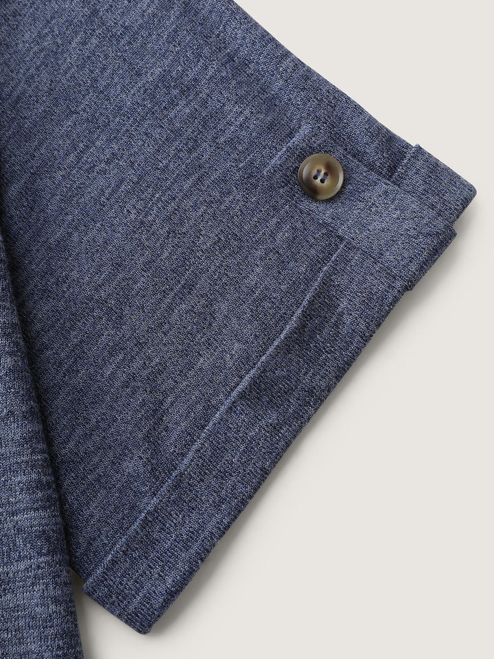 Stretchy Plain Folded Cuff Sleeve T-Shirt