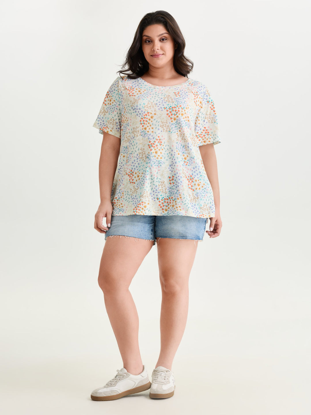 Pure Cotton Dense Floral Print T-Shirt