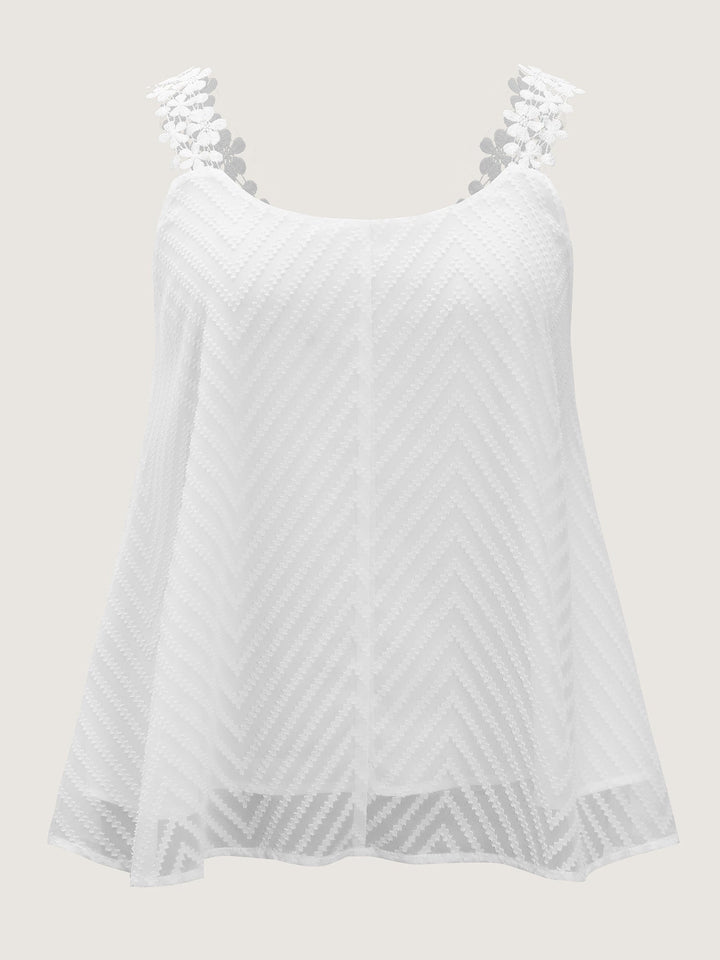 Lace Trim Flowy Tank Top