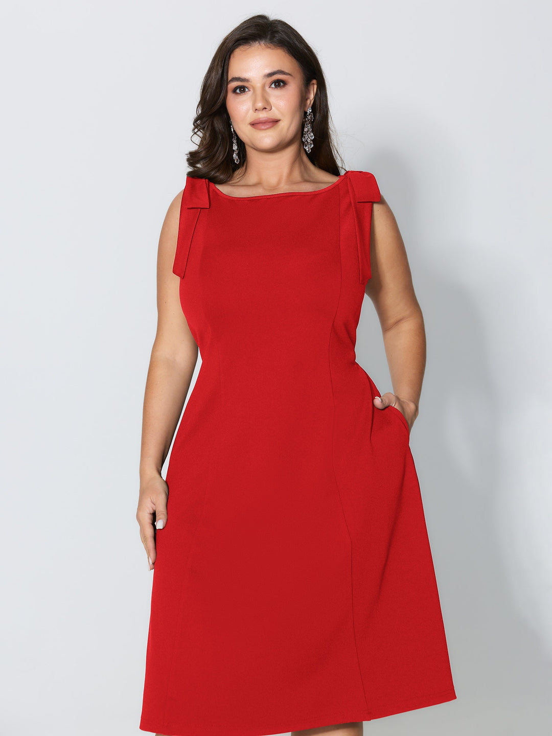 Shoulder Tie Sculpting Bodice Mini Dress