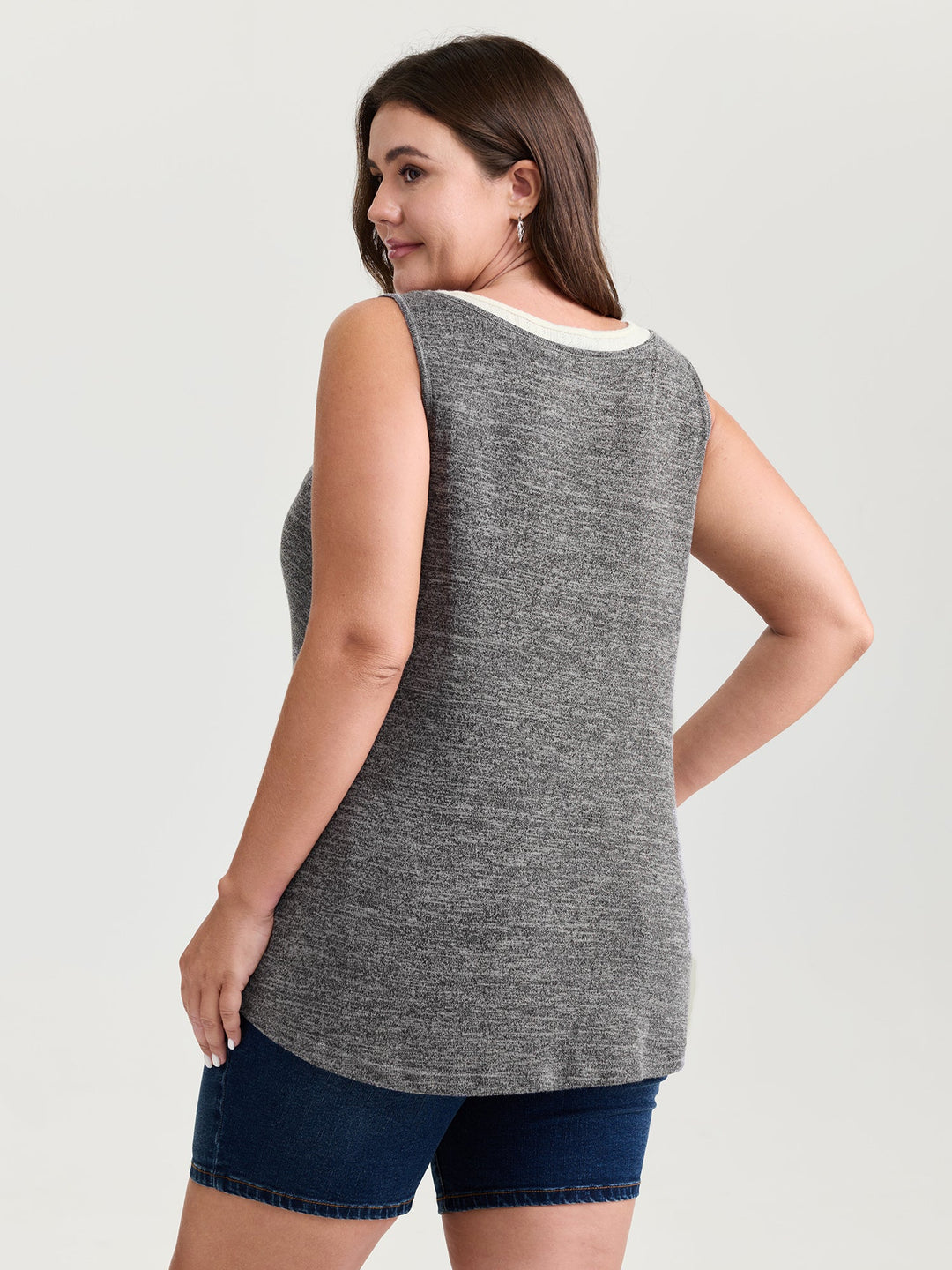 Supersoft Scoop Neckline Color Contrast Tank Top