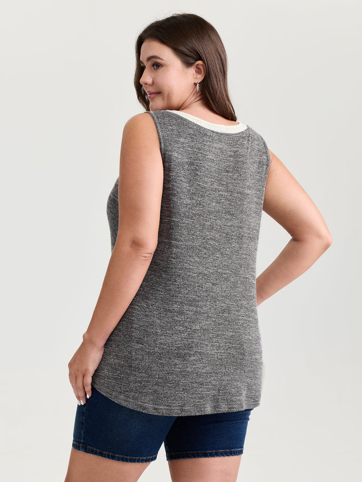 Supersoft Scoop Neckline Color Contrast Tank Top