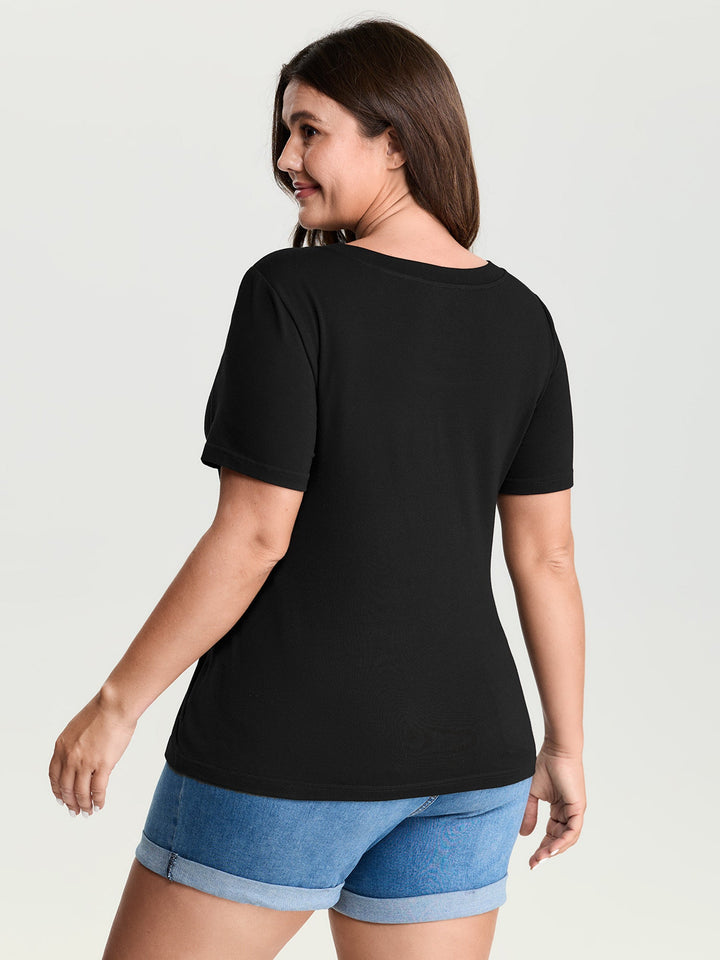 Supersoft Supportive Bra Square Neckline Fitted T-Shirt