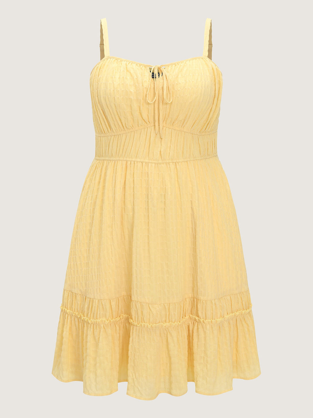 Cinched-Waist Ruffled Hem Mini Dress