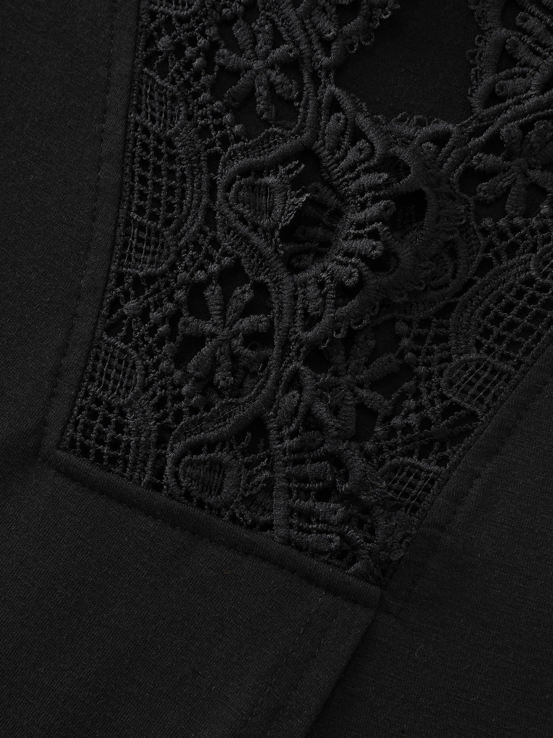 Open Back Lace Detail Boat Neck T-Shirt