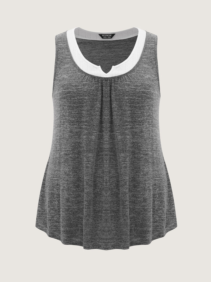 Supersoft Scoop Neckline Color Contrast Tank Top