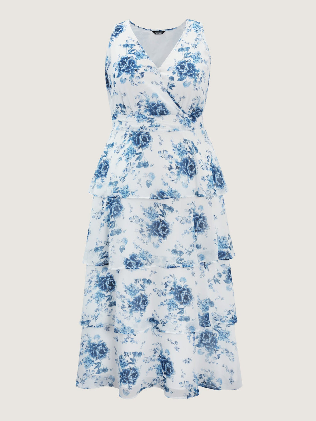 Floral Elegance Tiered V-Neck Maxi Dress