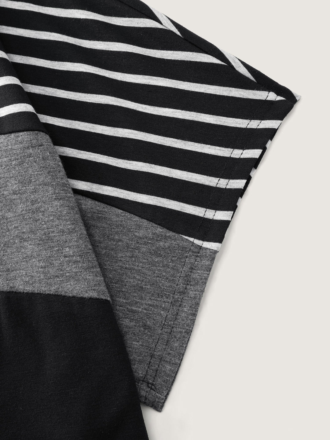 Supersoft Striped Print Color Contrast T-Shirt