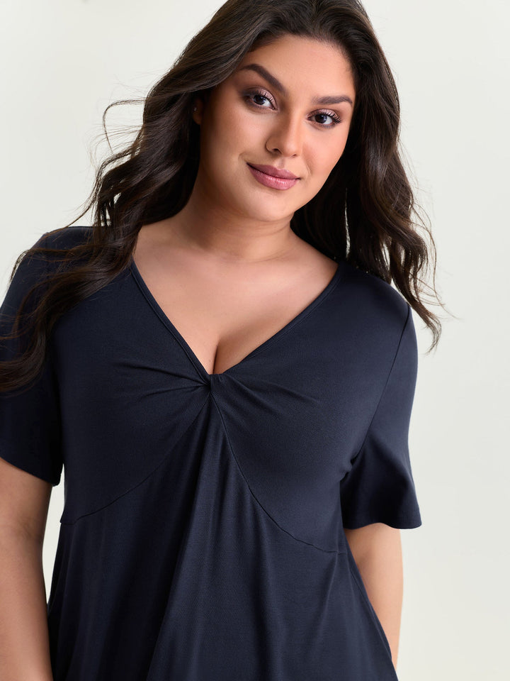 Supersoft Ruched V-Neck T-Shirt
