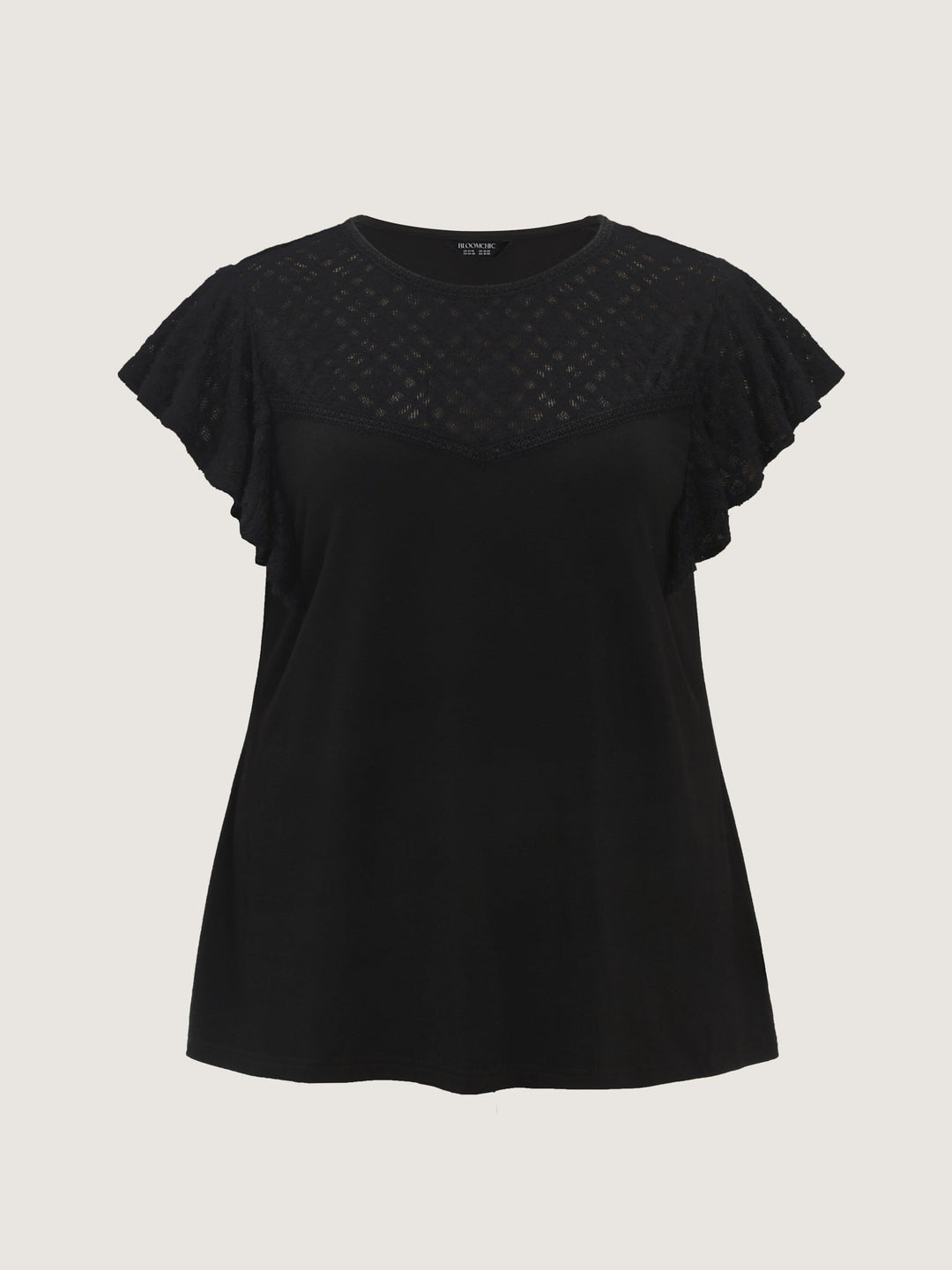 Supersoft Cut-Out Neckline Flutter Sleeve T-Shirt