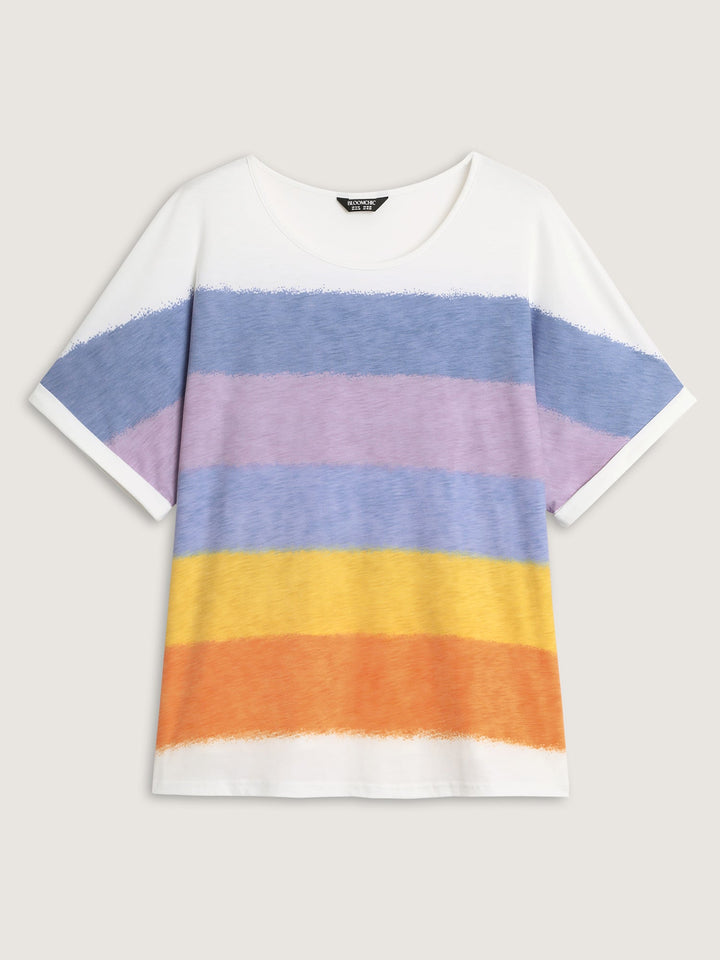 Multi-Color Supersoft Round Neck Knit Top
