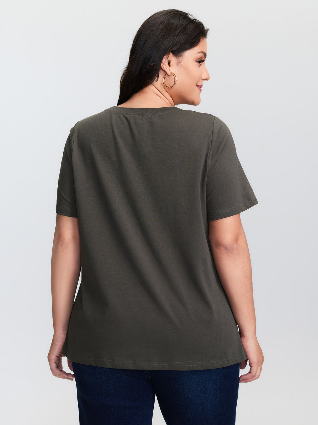 Rose Print Distressed Wash T-Shirt