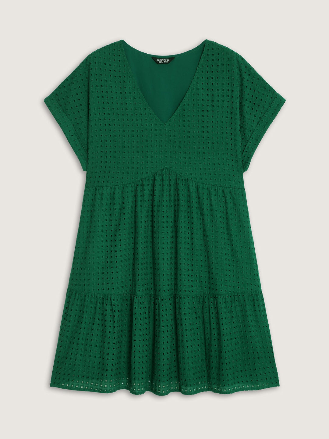 Cotton V-Neck Tiered Mini Dress