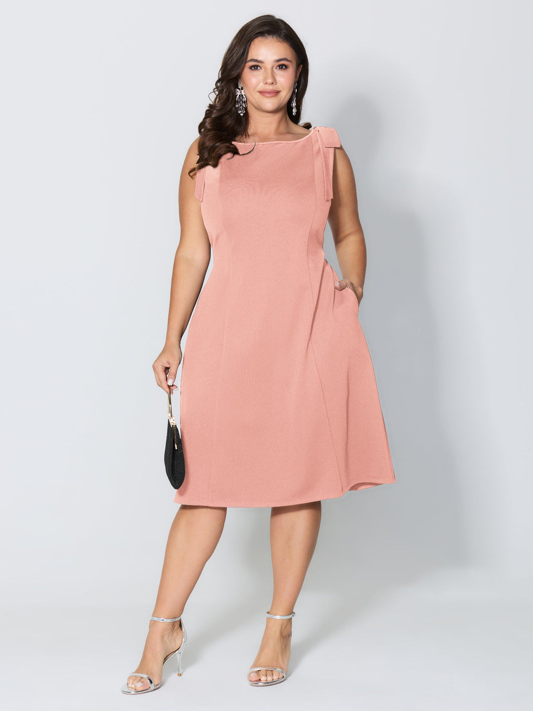 Shoulder Tie Sculpting Bodice Mini Dress